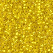 Miyuki rocailles Perlen 11/0 - Matted silver lined yellow 11-6F